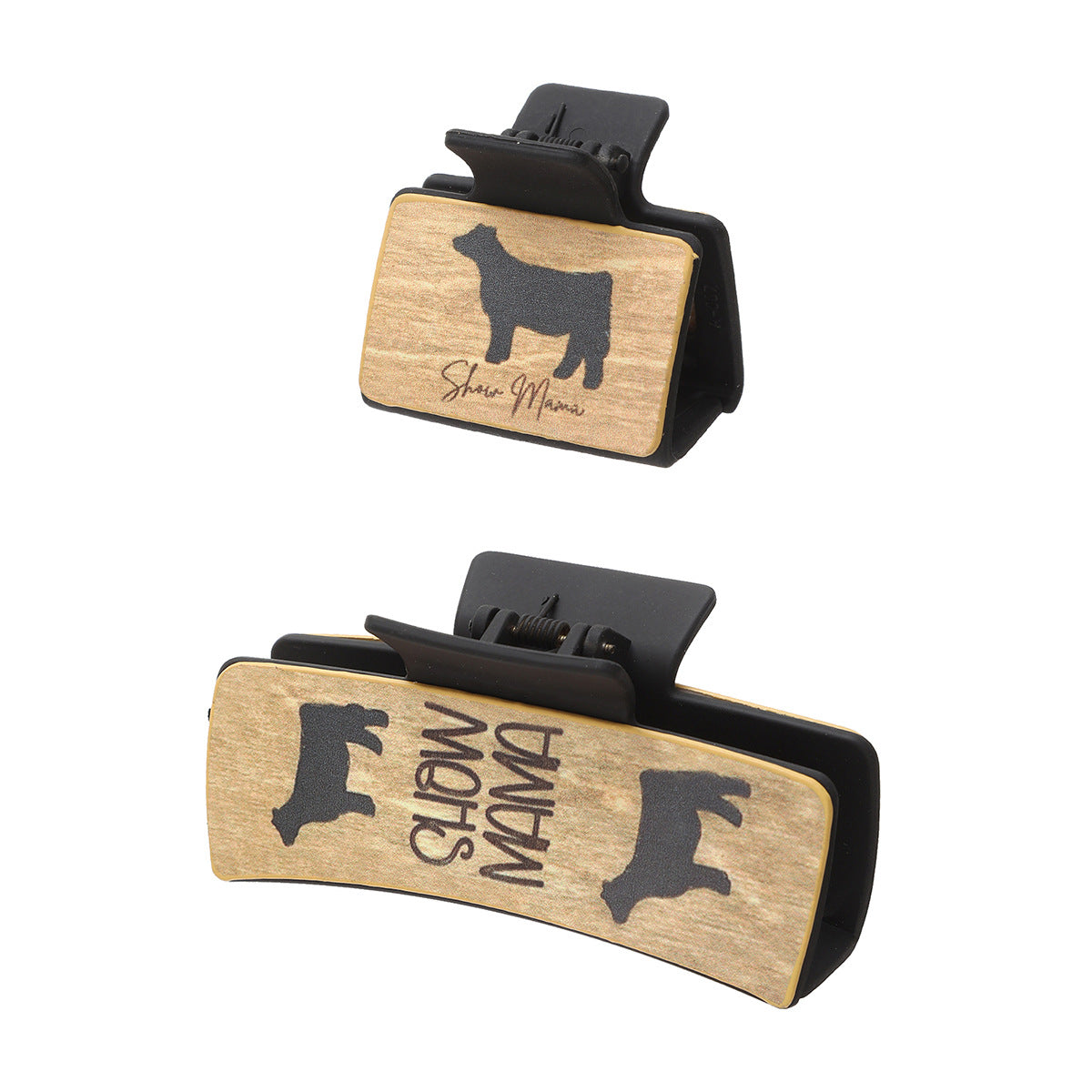 Wholesale Western Style West Highland Cow Chicken Leather Hair Clip Shark Clip Combination